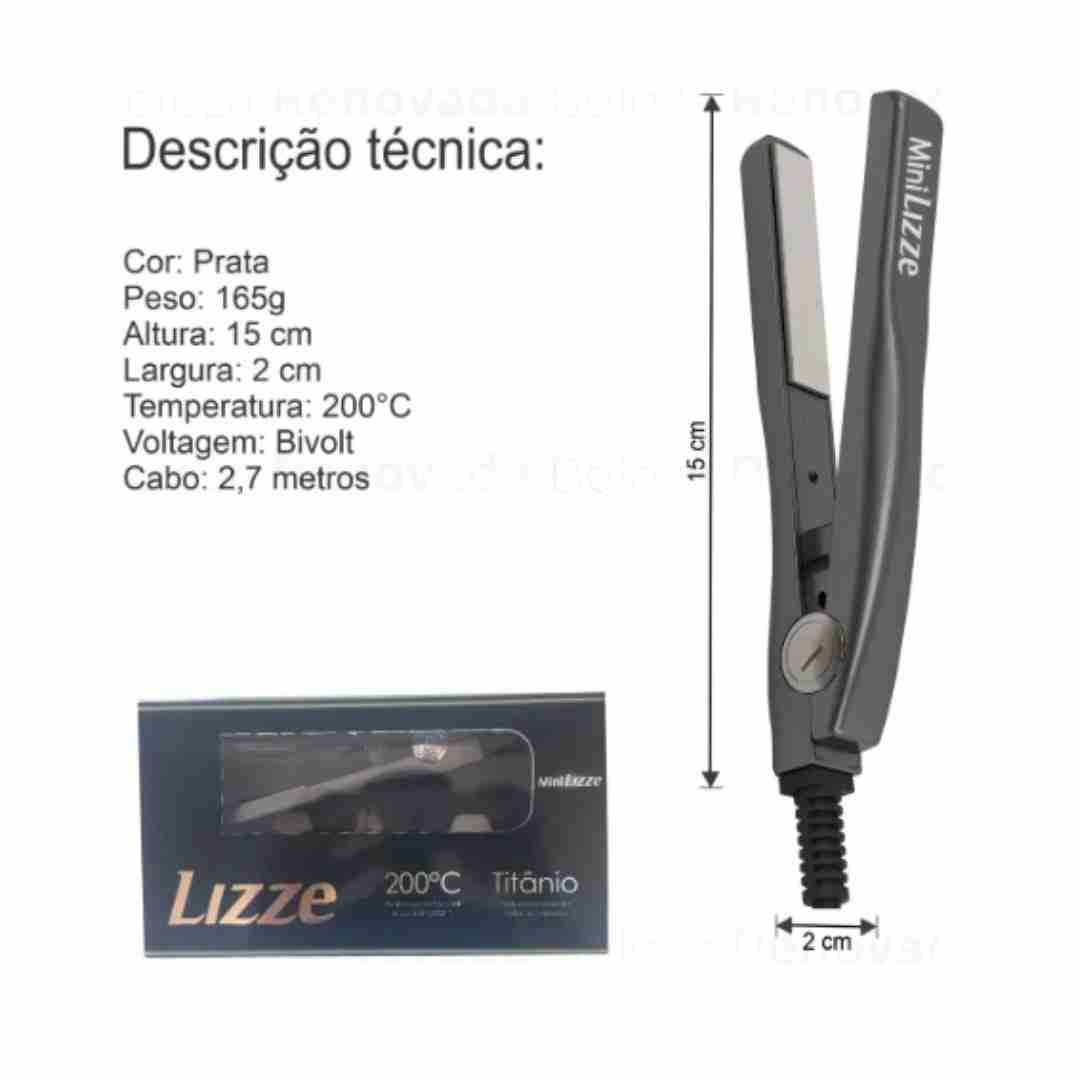 Mini Prancha Lizze Portátil 200°