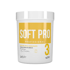 Máscara SOFT PRO Nutrição Capilar Profissional 1KG com óleo de coco. Nutrição intensa, controle de frizz e ação anti-volume para cabelos alinhados e disciplinados.