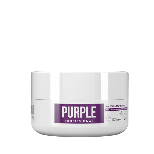 Máscara Purple Matizadora 300G para cabelos loiros e descoloridos. Neutraliza tons amarelados com pigmentos exclusivos e tecnologia avançada.