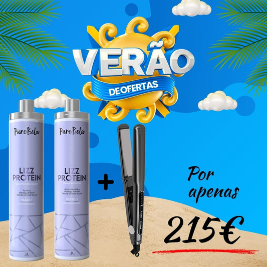 Progressiva Lizz Protein Orgânica + Prancha Lizze Extreme