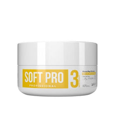 Máscara SOFT PRO Nutrição Capilar 300G com óleo de coco. Nutrição intensa, controle de frizz e ação anti-volume para cabelos alinhados e disciplinados.